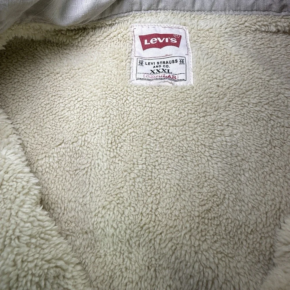 Levi's Jacket Men 3XL Beige Trucker Sherpa Lined Work Heavy‎ Outdoors Shacket